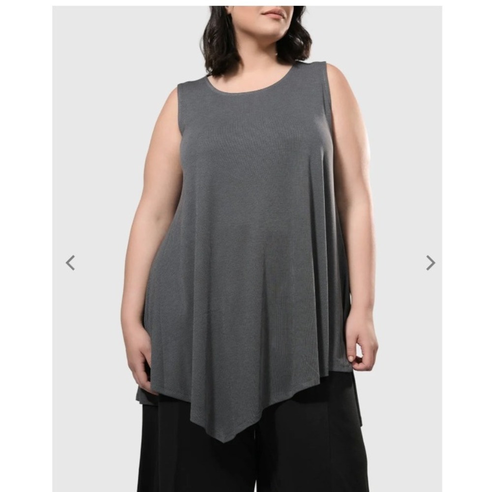 Alembika Essential Joy Sleeveless Tunic‎ Top Gray Capsule Minimalist M/L Size 3
